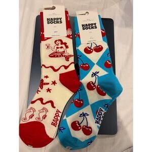 Happy Socks, medium, two pair, Mermaid and Cherry